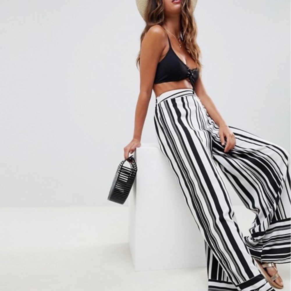 ASOS Akasa Multi Stripe Beach Pants Size 8